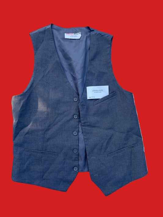 Mad Men: Roger Sterling’s Vintage Vest and Sterling Cooper Business Card