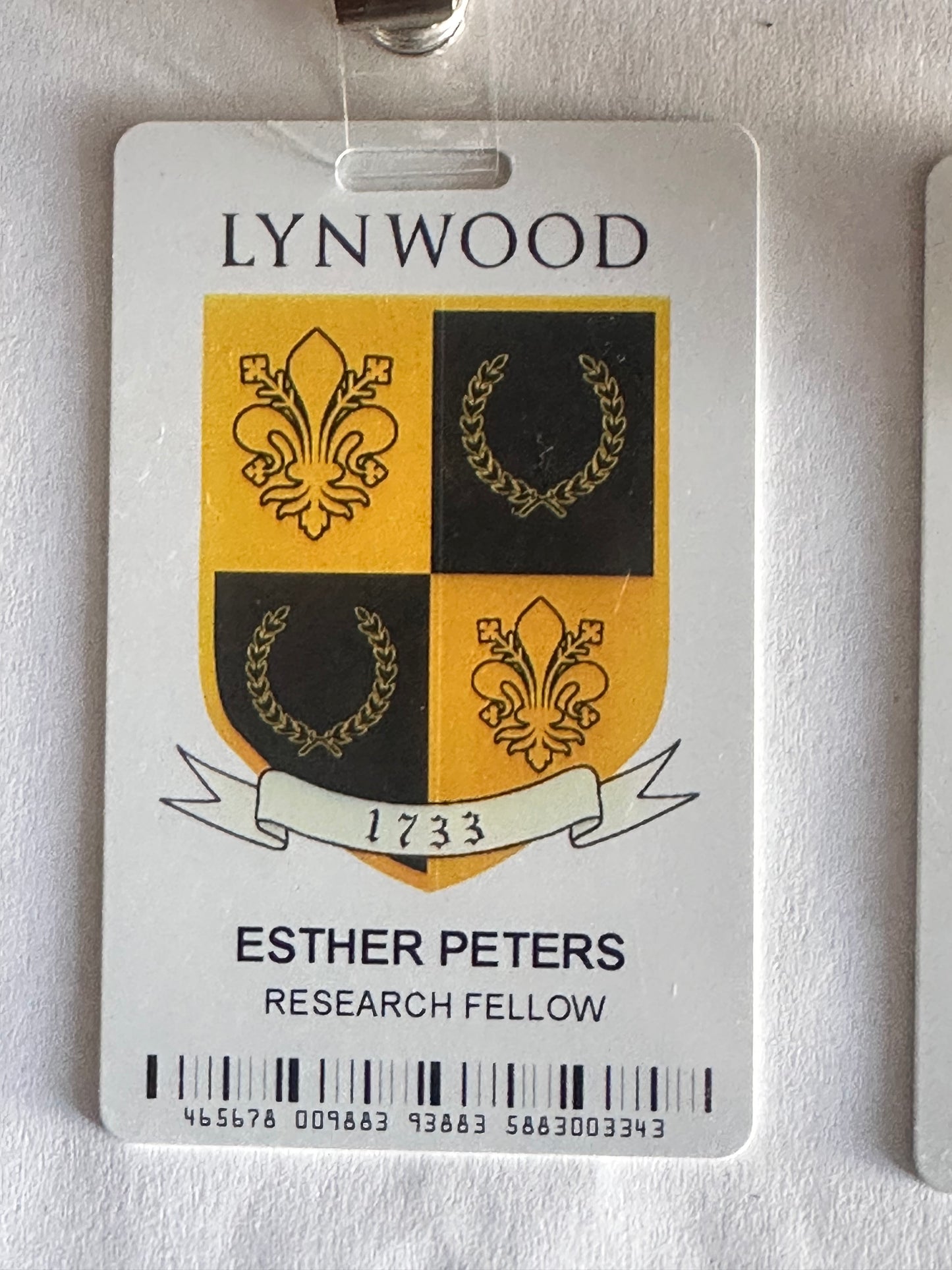 BONES: HERO Lynwood Research Fellow Badges from Season 11 Episode 16