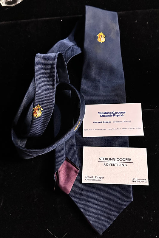 MAD MEN: Don Draper’s Mid-Century Blue Tie and Business Cards
