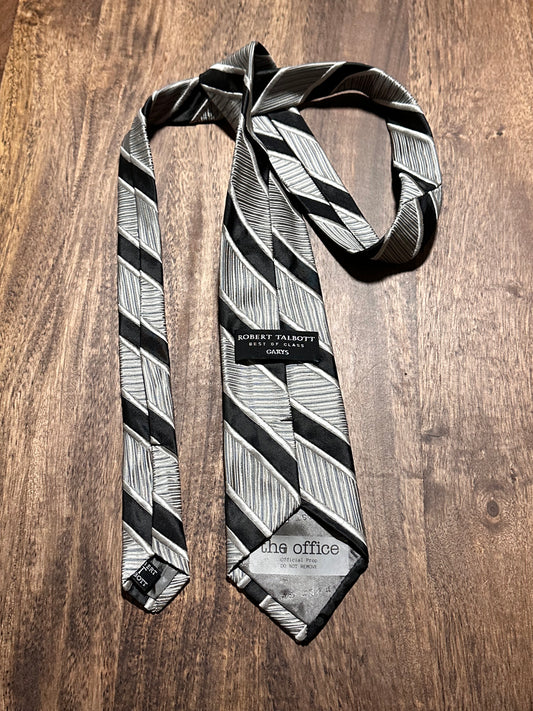 THE OFFICE: Dwight’s Silver & Black Striped Necktie