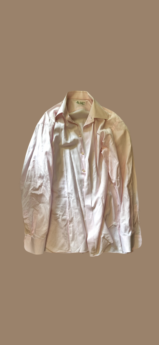 MAD MEN: Henry Francis fine Italian made Pink Button Shirt (L)