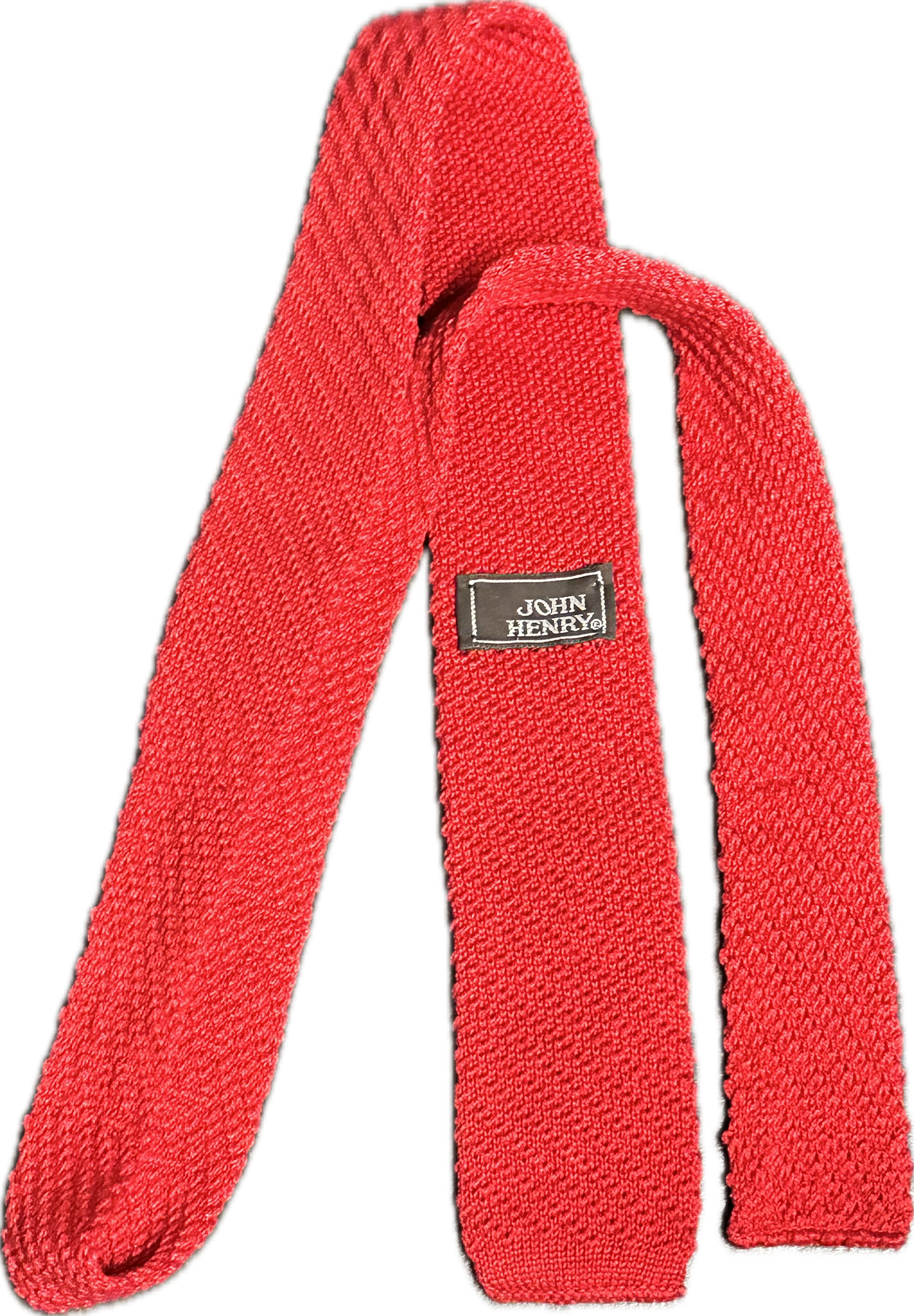 THE GENTLEMEN: Ray’s JOHN HENRY Red Knit Skinny Necktie