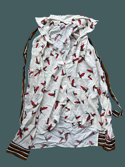 BONES: Angela's Bird Patern ZARA Shirt (XS)