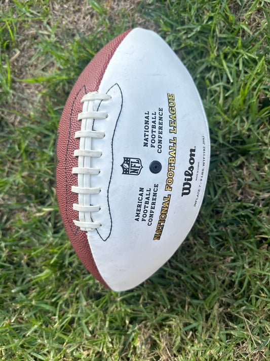 BALLERS: Spencer Strassmore's HERO White & Brown Leather “The Duke”Football Office Set Decoration