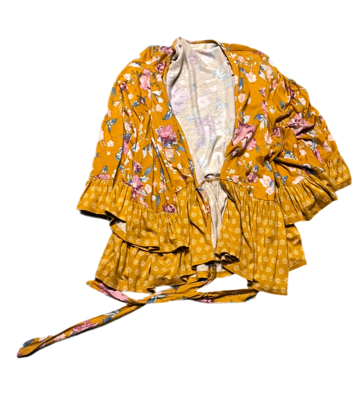 MAD MEN: Megan Draper's Flower Deco Style Wrap Shirt (S)