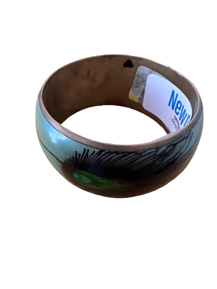 NEW GIRL: Jessica Day Green Feather Print Large Bracelet