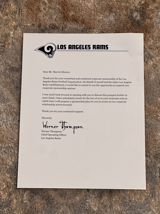 Ballers: Werner’s “KD” (Kevin Durant) NFL League Notice Letter