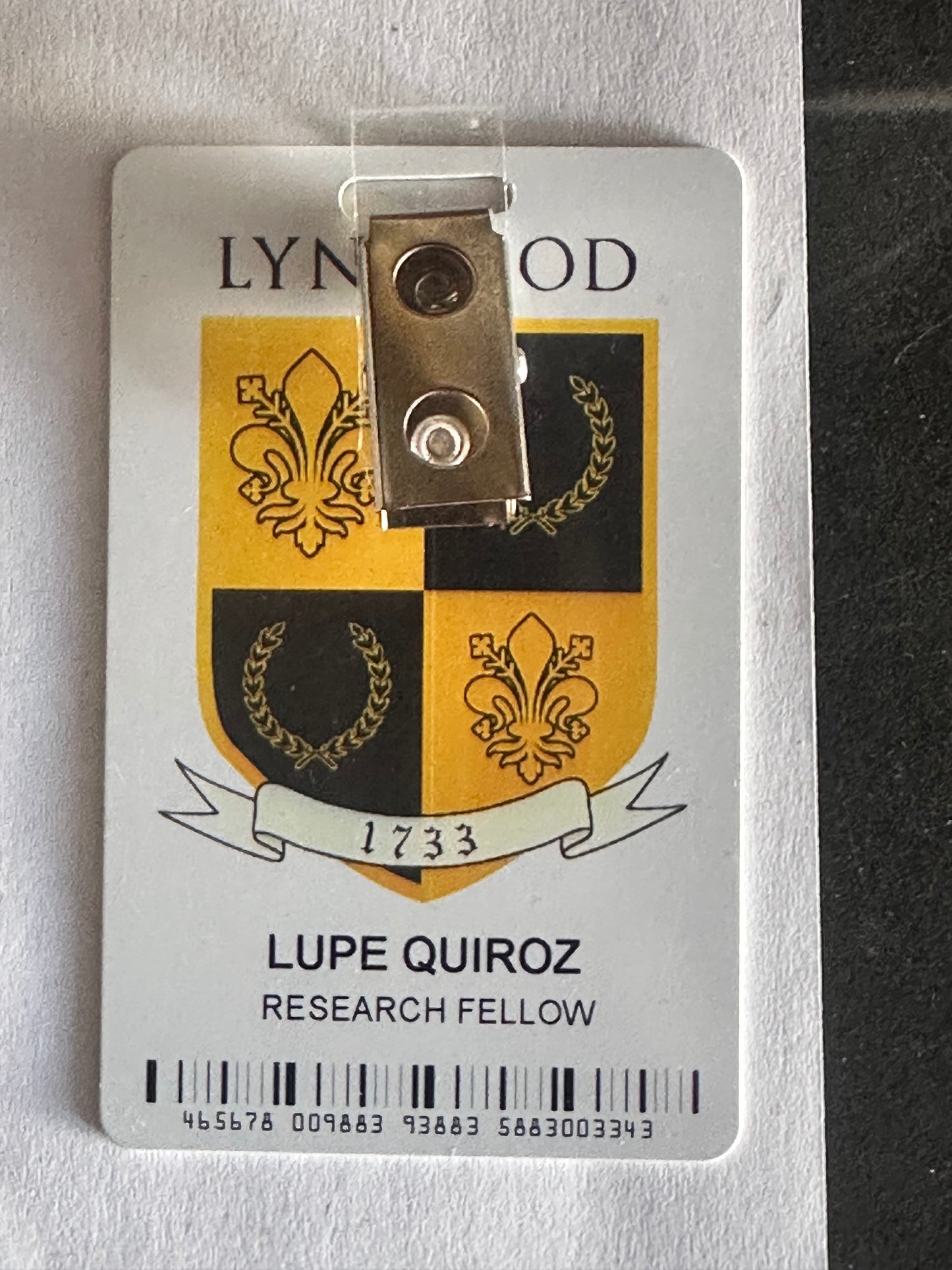 BONES: HERO Lynwood Research Fellow Badges from Season 11 Episode 16