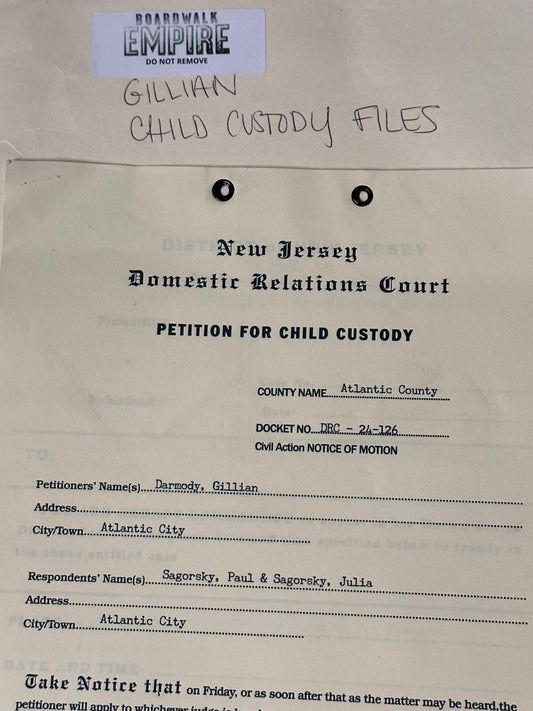 Boardwalk Empire: Gillian Darmody’s Child Custody Paper Props