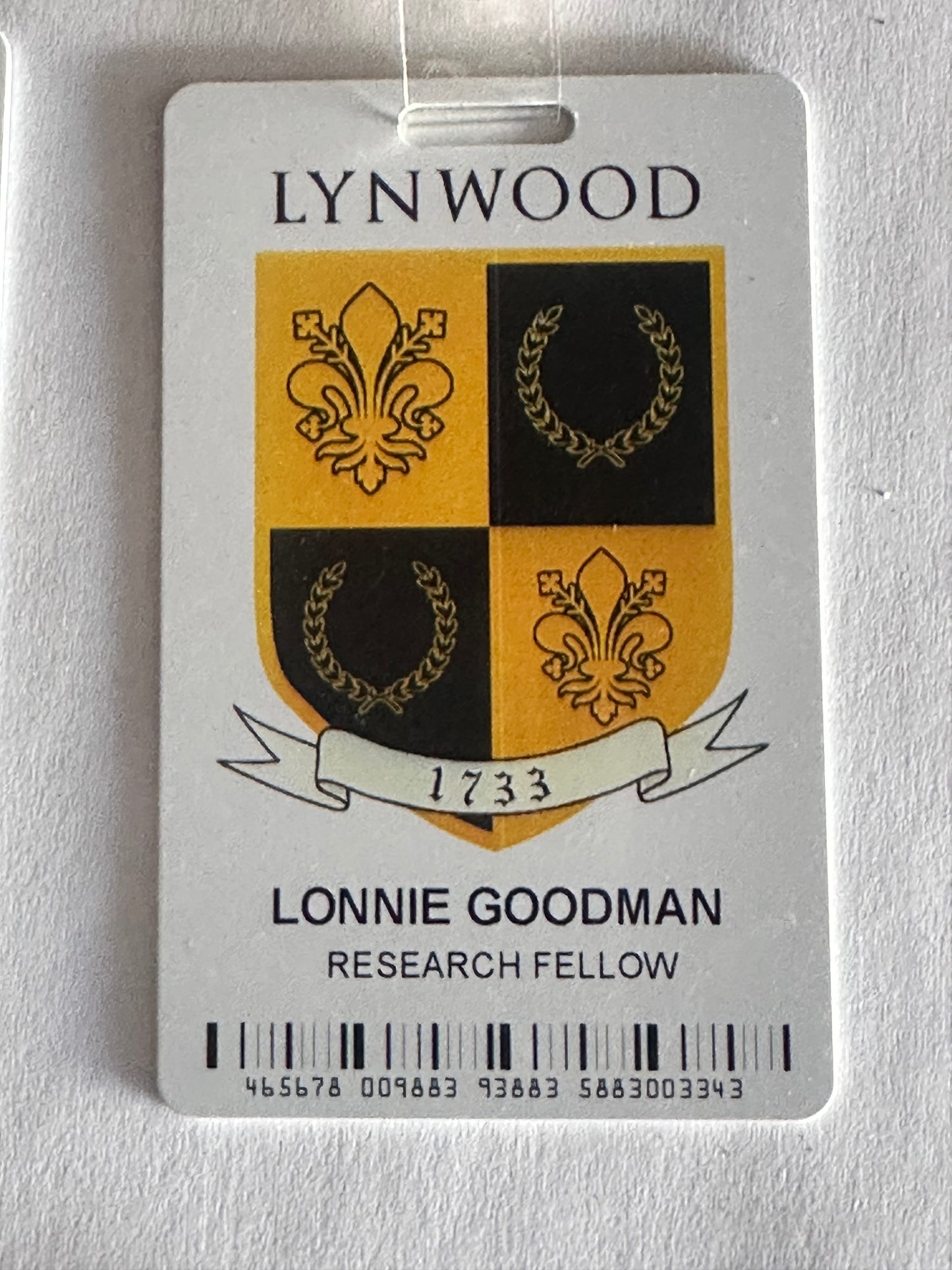 BONES: HERO Lynwood Research Fellow Badges from Season 11 Episode 16