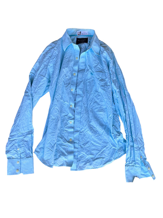 HOUSE: Dr James Wilson HERO AF Teal and White Stripe LS Sleeve Button Shirt