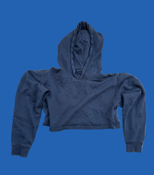 SHADES OF BLUE: Harlee Santos LuLu Lemon Black Crop top Hoodie (S)
