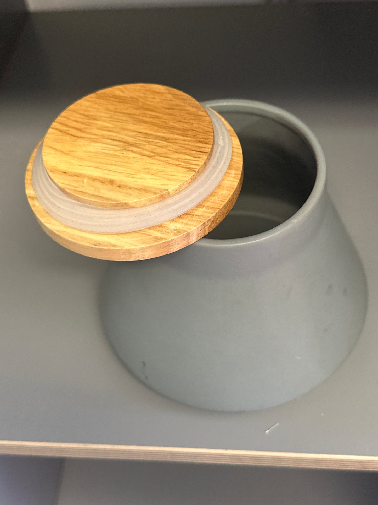 SILICON VALLEY: Monica’s HERO Office Grey CB2 Canister