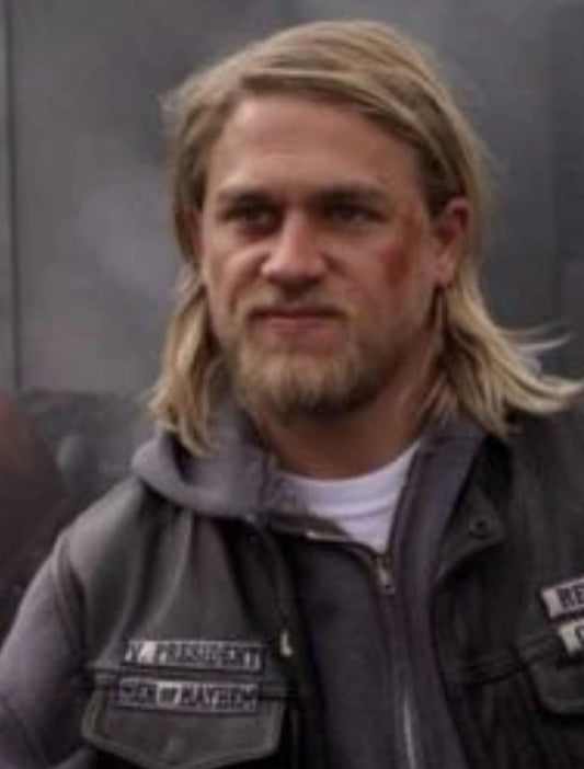 SONS OF ANARCHY: JAX Teller's HERO Thick neck oversized White Short Sleeve T-Shirt (L)
