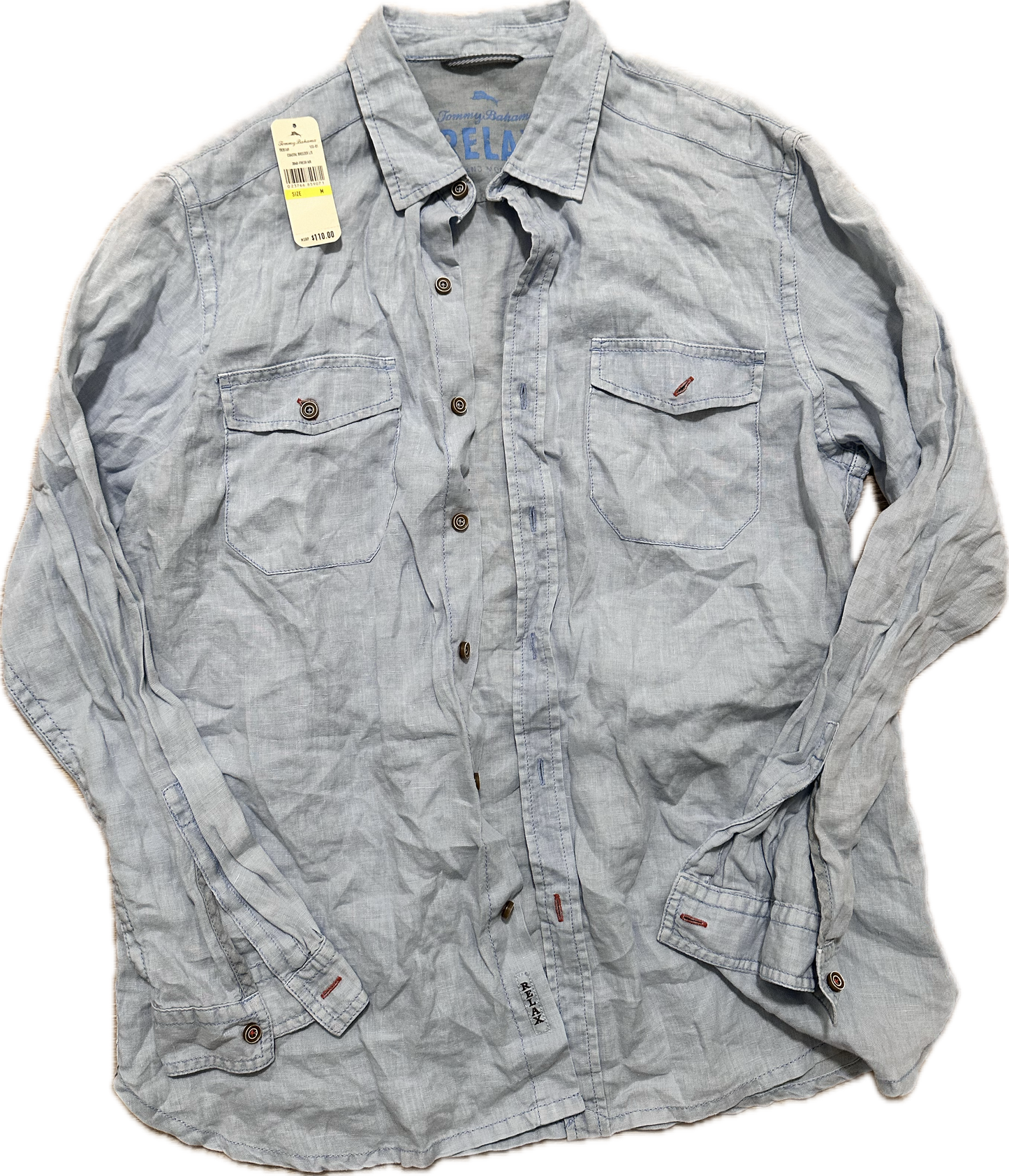 JUSTIFIED: Raylan's Tommy Bahama Blue Denim Button Shirt (M)