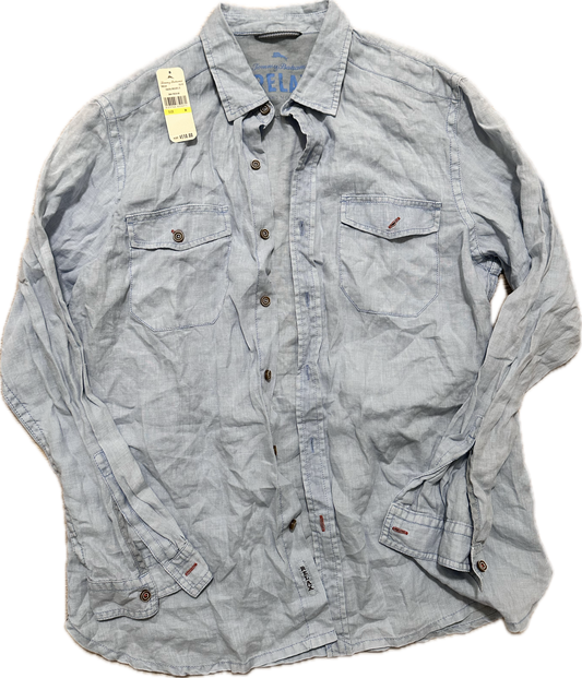 JUSTIFIED: Raylan's Tommy Bahama Blue Denim Button Shirt (M)