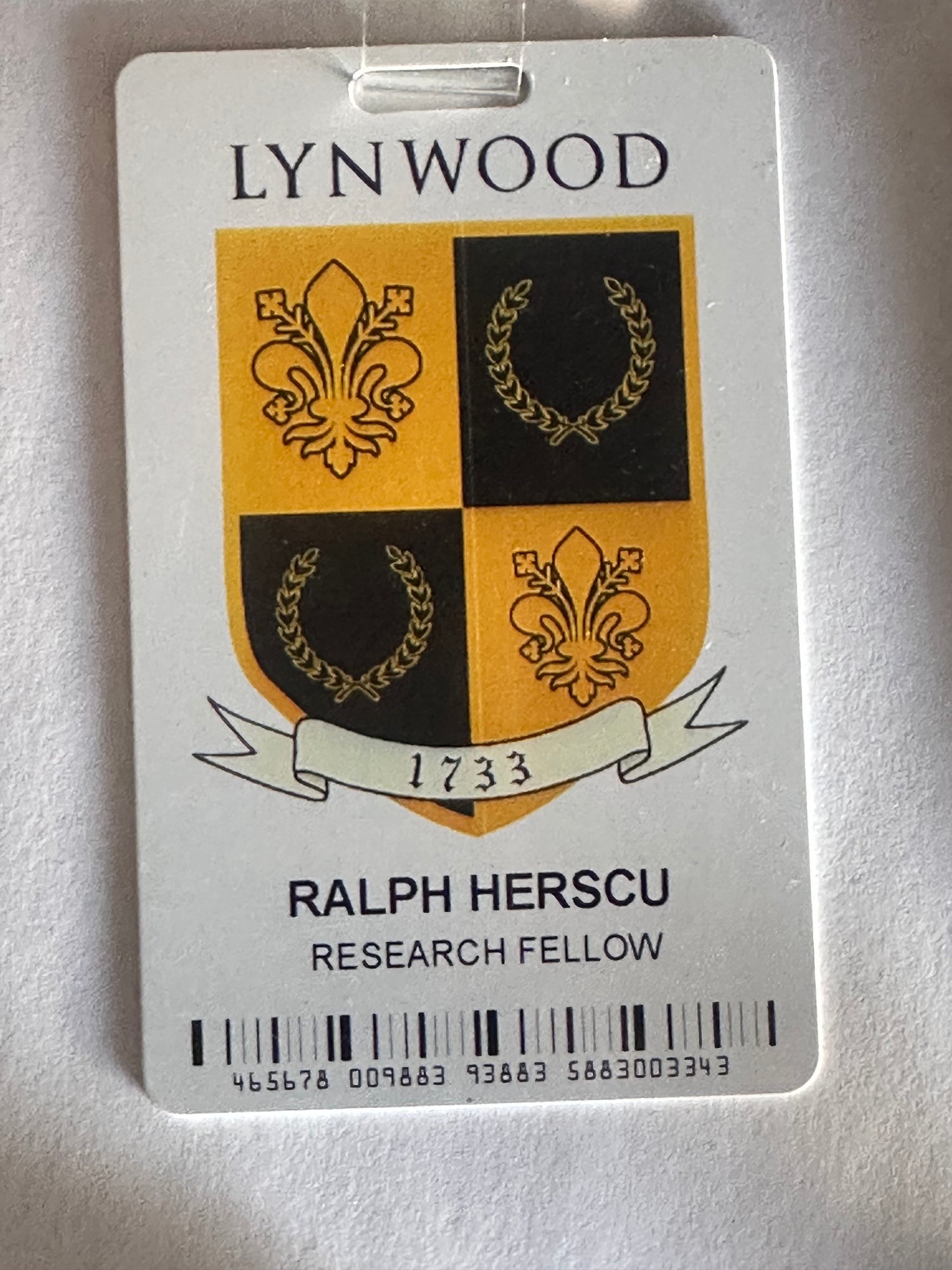 BONES: HERO Lynwood Research Fellow Badges from Season 11 Episode 16