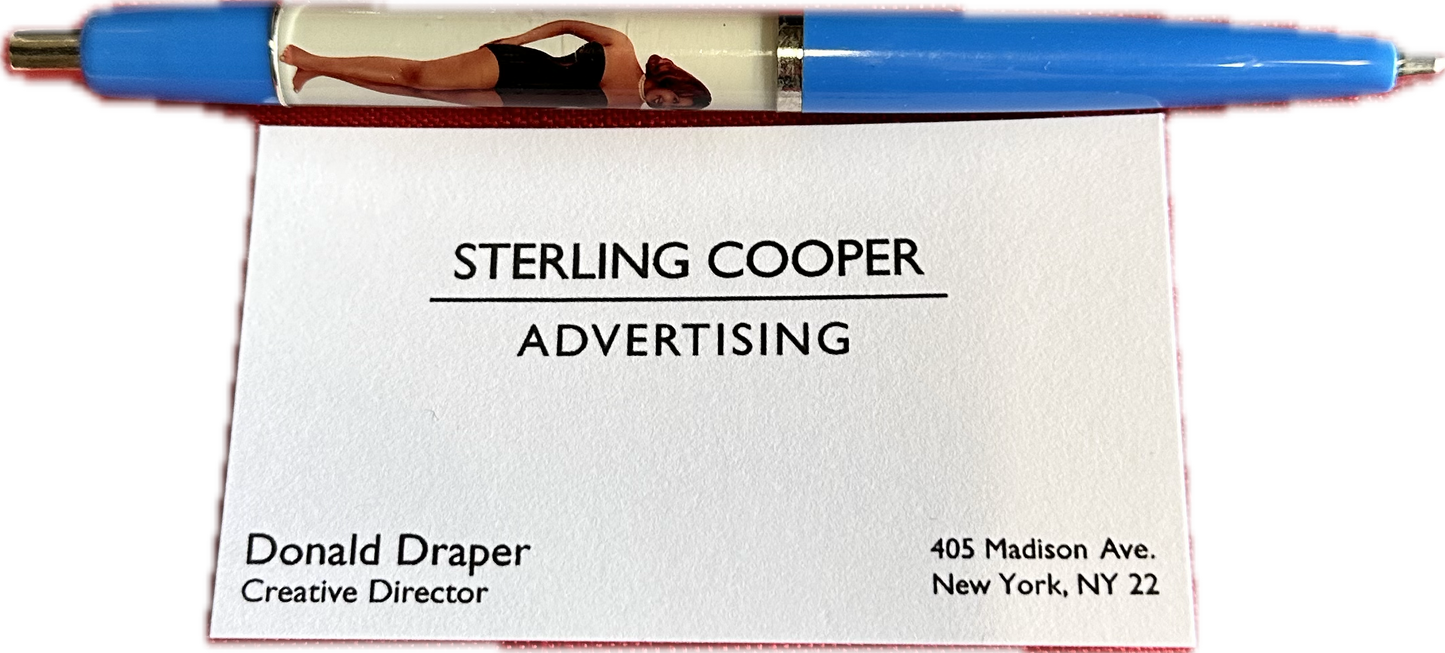 MAD MEN: Don's Business Card & vintage showgirl Pen