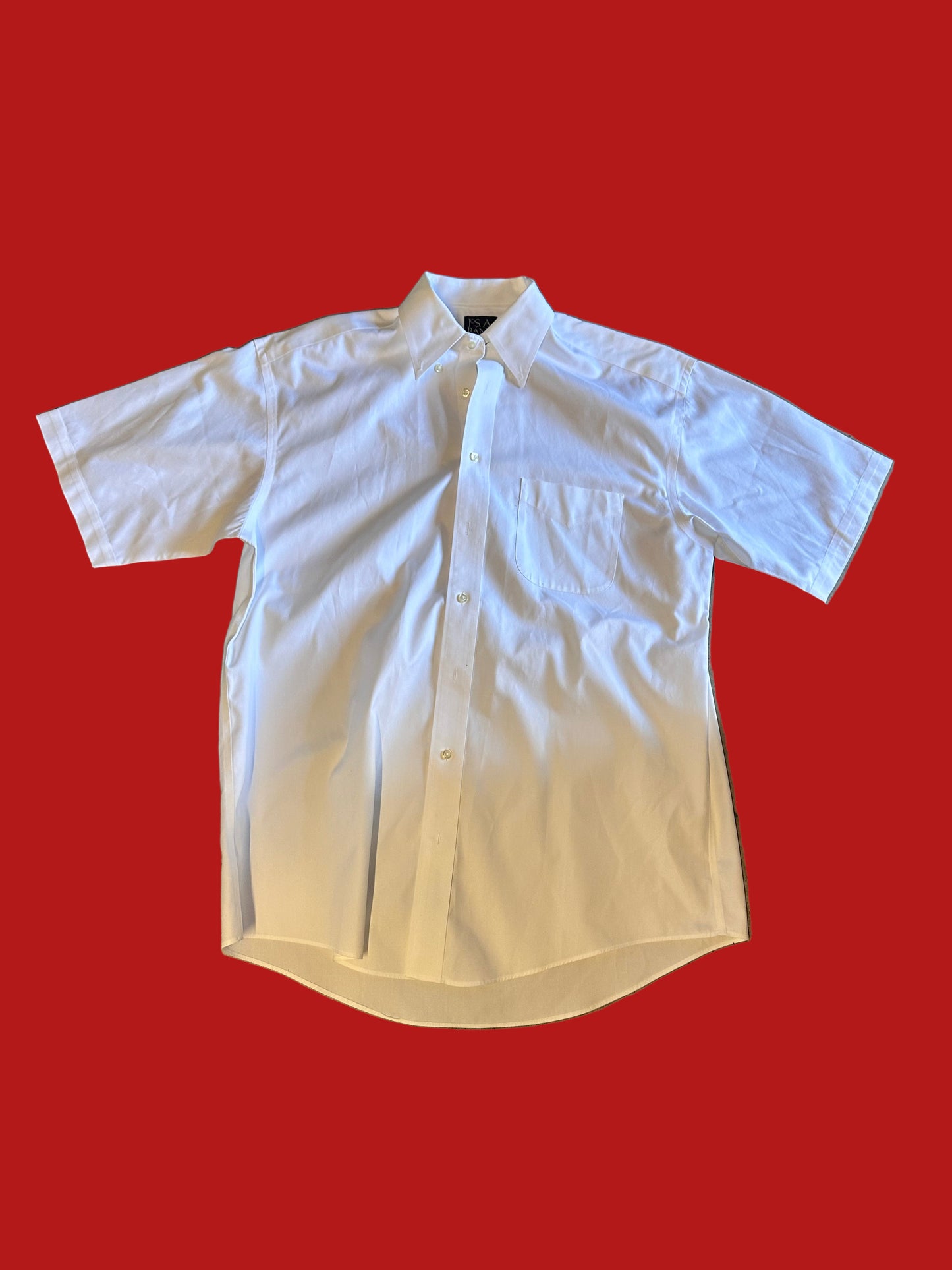 MAD MEN: Don Draper’s Vintage style white short sleeve Button Shirt (L)