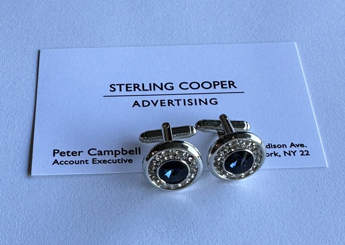 MAD MEN: Pete Cambell's Mid-Century Cufflinks and Business Card