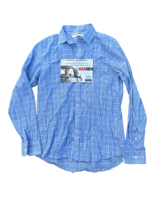 MAD MEN: Donald Draper's White and Blue Check Button Shirt (15.5)