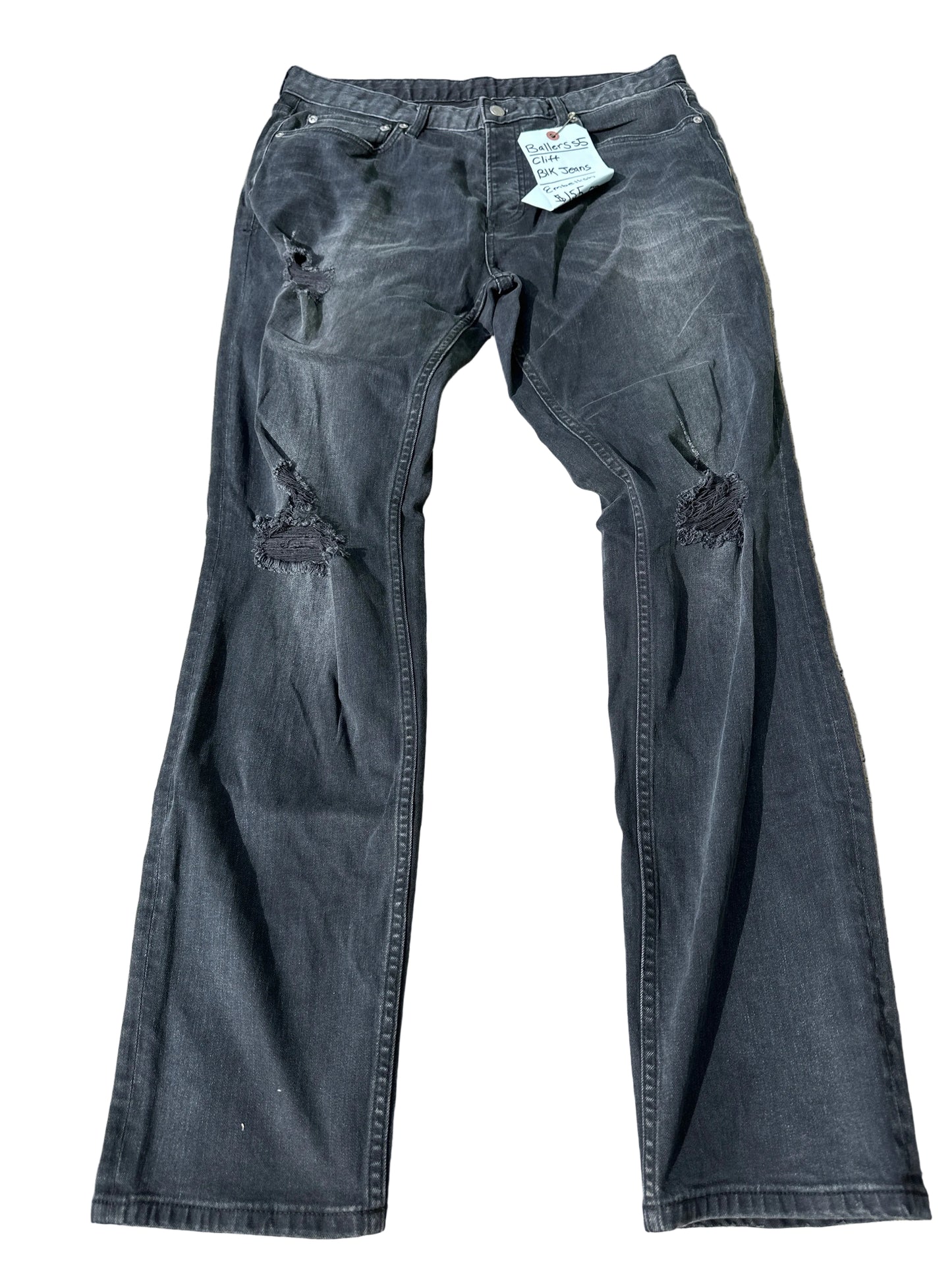 BALLERS: Cliff's season 5 Embellish TOP MAN Black Denim Jeans (36)