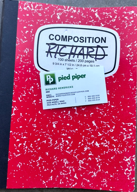 SILICON VALLEY: Richard’s Pied Piper Notebook and Card