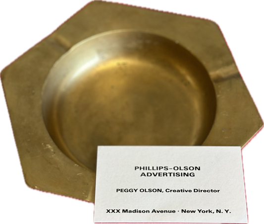 MAD MEN: Peggy's 1960s Metal Ashtray and Business Card