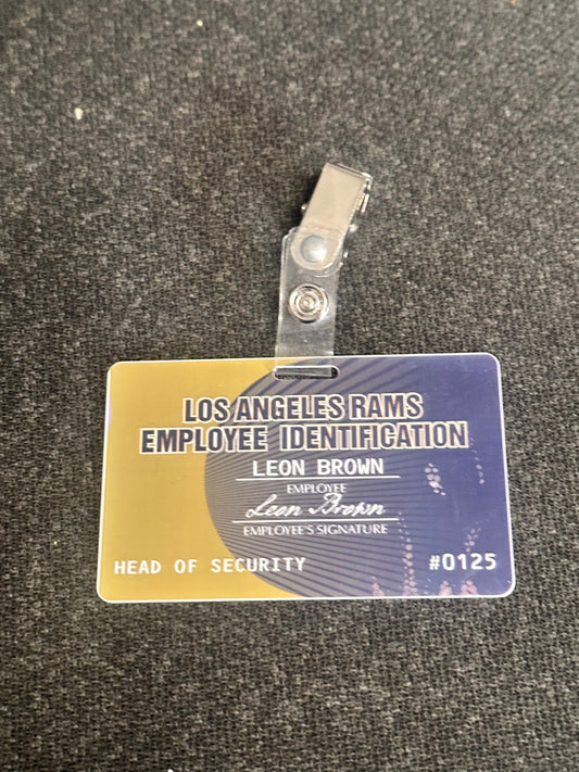 Ballers: Leon Brown's Los Angeles Rams Employee Identification "Head of Security"