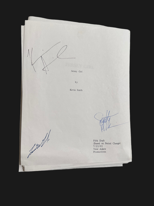 JERSEY GIRL MOVIE: Kevin Smith and cast Signed Script from MIRAMAX Archives