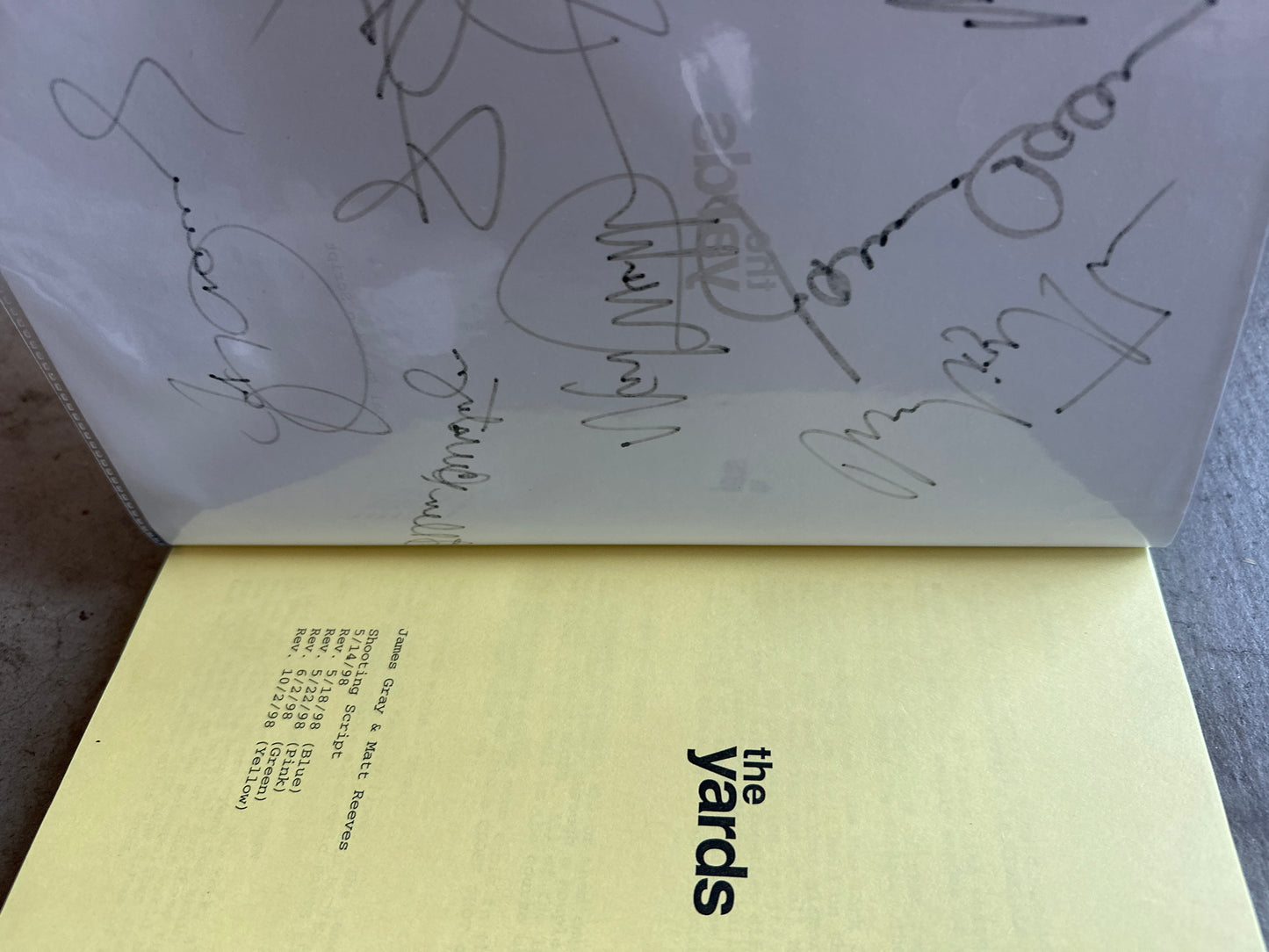 THE YARDS MOVIE: Director and Cast Signed Script  MIRAMAX Archive