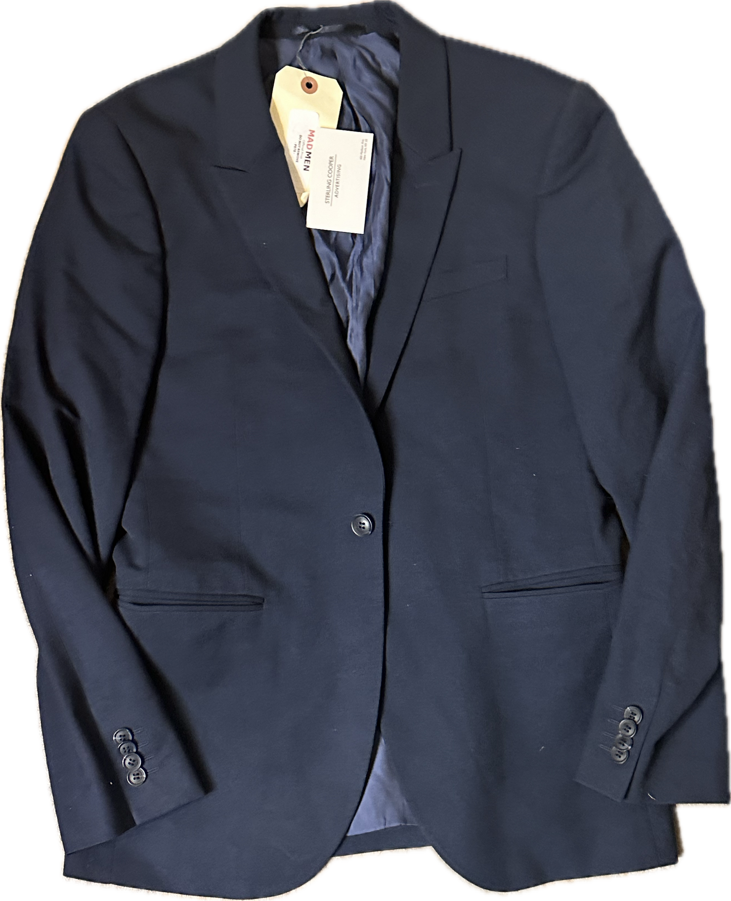 MAD MEN: Pete Campbell's 1960s style Single Button Navy Blue Sport Coat (M)