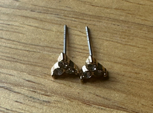 NEW GIRL: Jessica Day Gold and faux Diamond Triangle Earrings