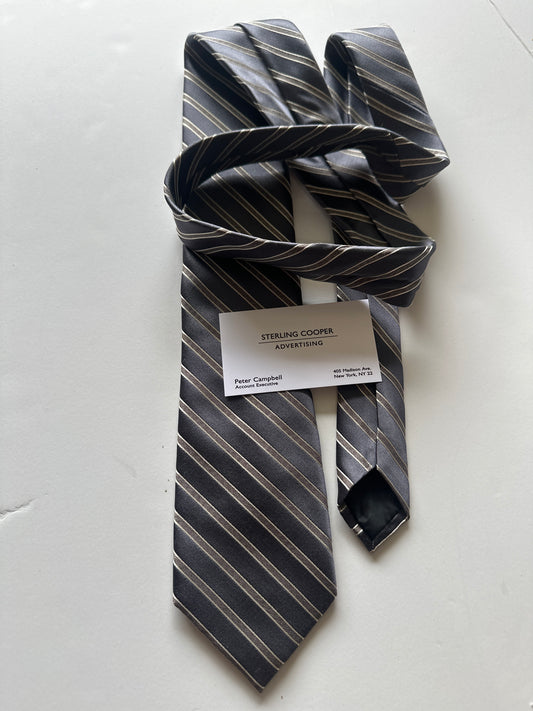 MAD MEN: Pete Campbell's Mid-Century Necktie and Sterling Cooper Business Card