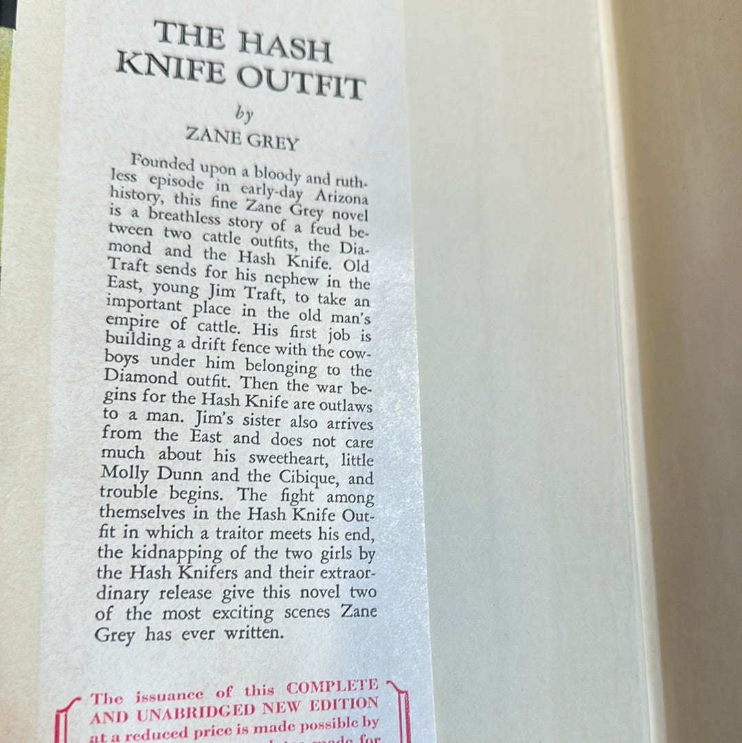 BOARDWALK EMPIRE: Richard Harrow's “The HASH KNIFE OUTFIT” by Zane Grey HERO Book
