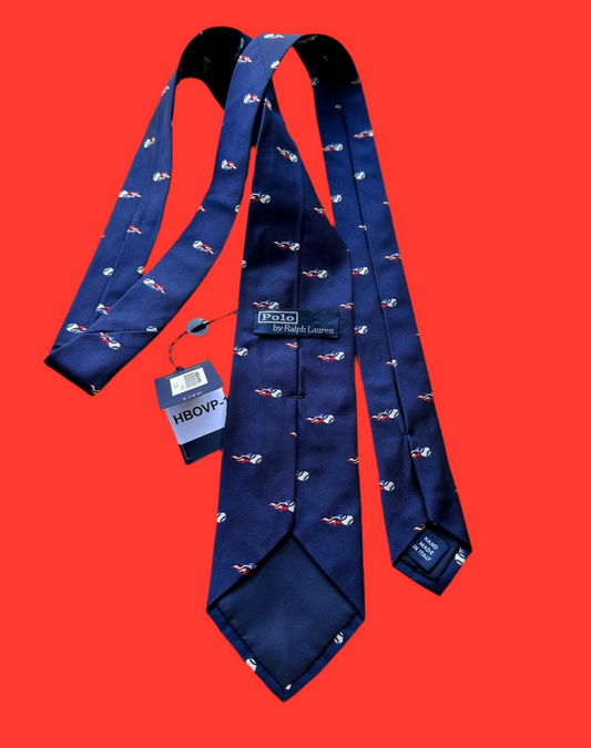 VEEP: Jonah Ralph Lauren Polo baseball theme Necktie & 2 Business Cards
