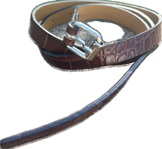 PARKS AND RECREATION: Leslie Knope Italian Made Leather Brown Thin Belt (S)