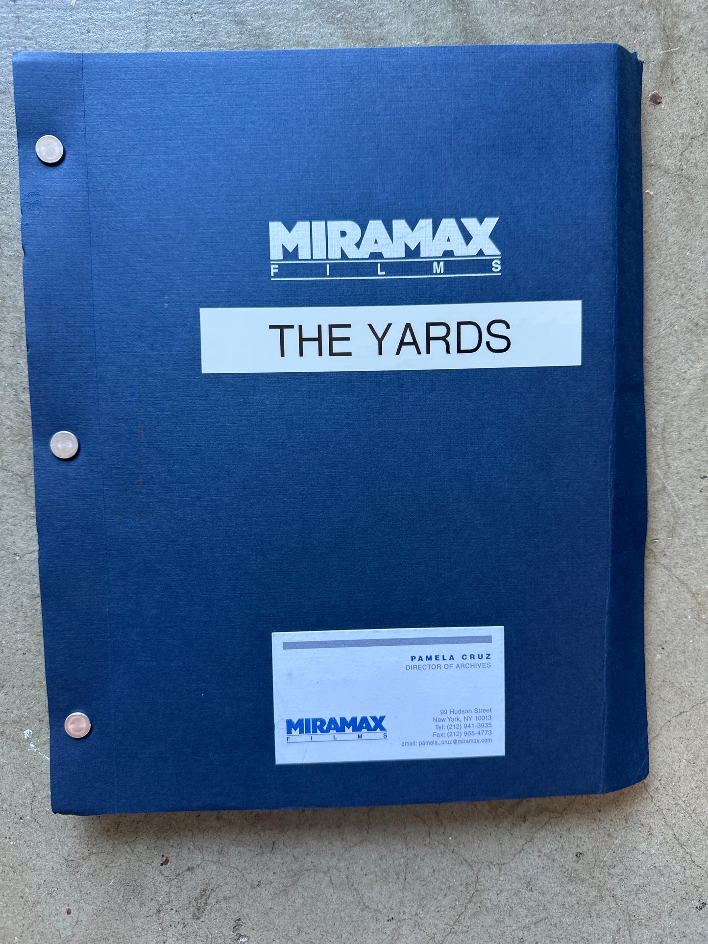 THE YARDS MOVIE: Director and Cast Signed Script  MIRAMAX Archive