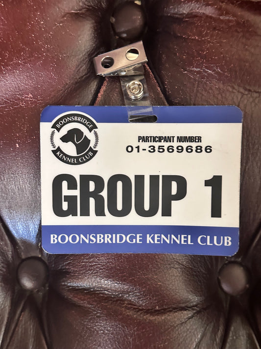 PARKS AND RECREATION: BOONSBRIDGE KENNEL CLUB GROUP HERO Participant Number Badge