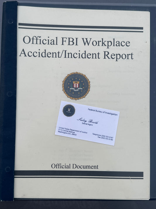 BONES: Agent Booth’s Unfilled Ep. 211 HERO FBI Incident Report Prop