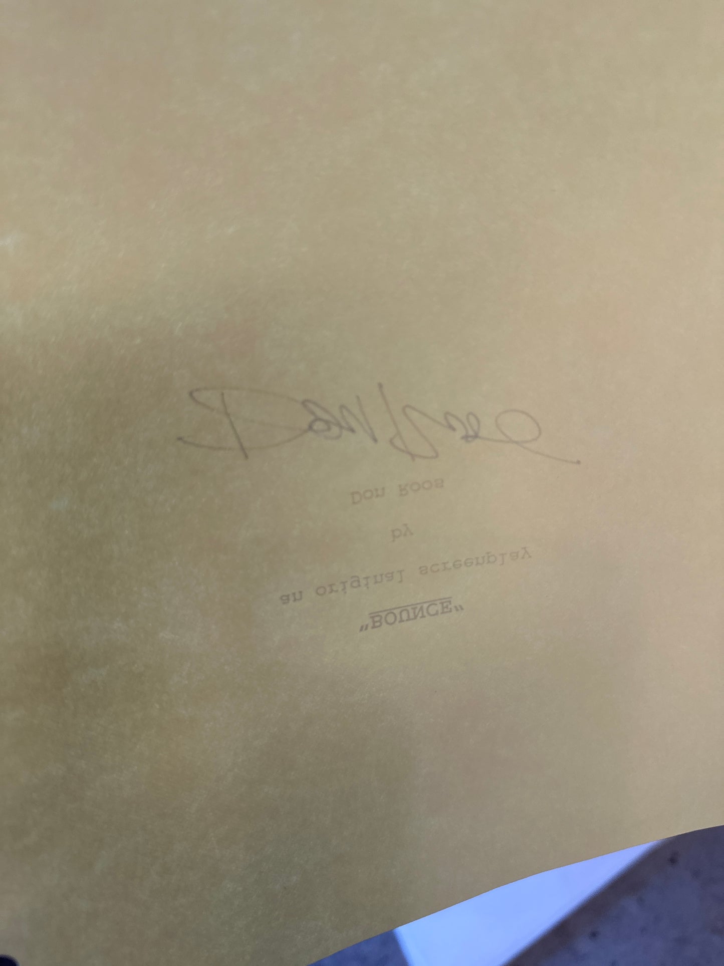 BOUNCE MOVIE: Director Signed Script from The MIRAMAX Archive