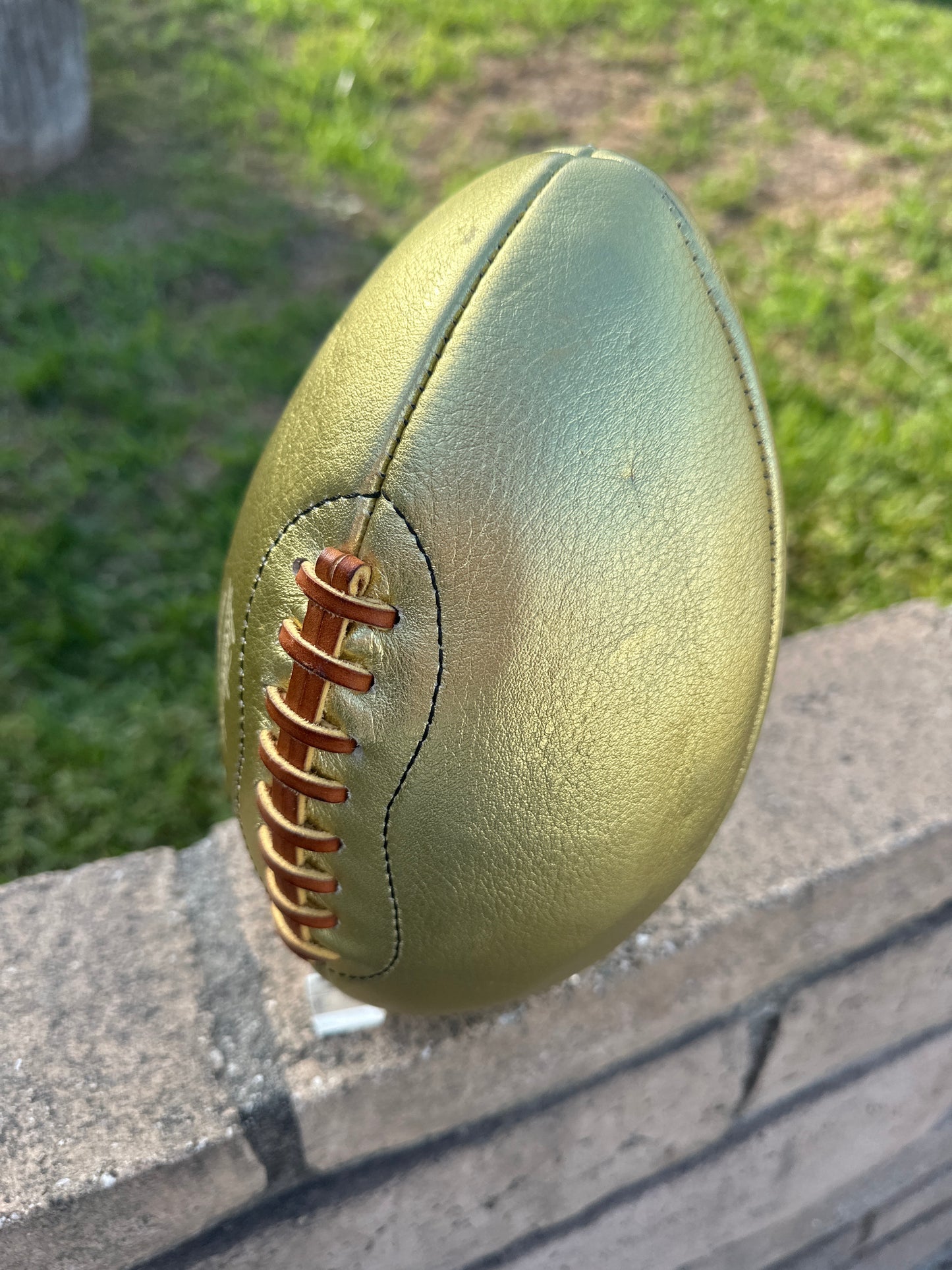 BALLERS: Spencer Strassmore's HERO “LeatherHead” ND commemorative Football and Stand
