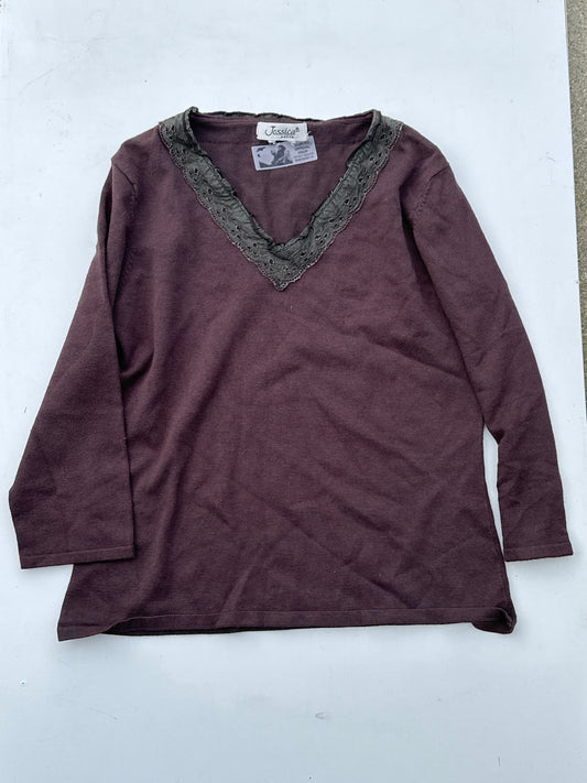 SONS OF ANARCHY: Gemma's HERO Brown Long Sleeve Shirt (S)