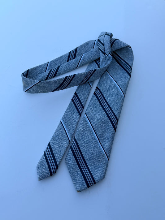 MAD MEN: Don Draper’s Blue Stripe Mid-Century Necktie and Business Card