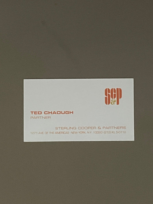 Mad Men: Ted Chaough's' Sterling Cooper & Partners Business Card