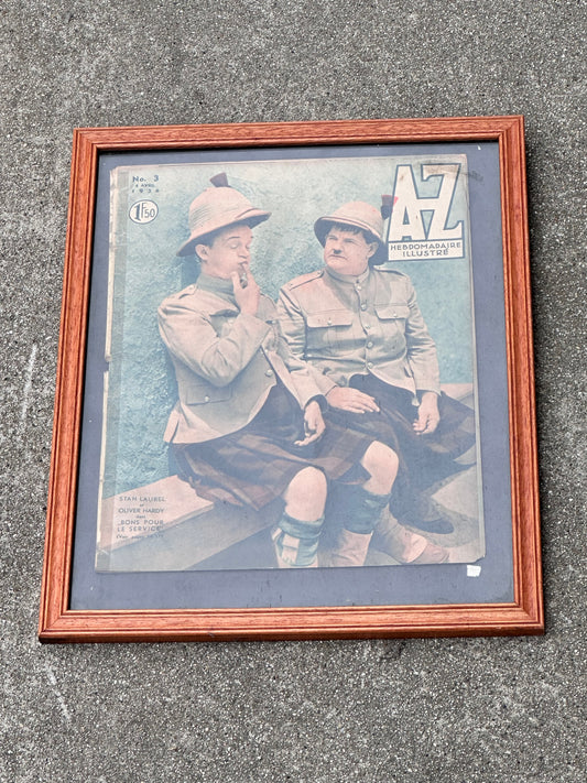 Laurel and Hardy Original Period Piece Framed Magazine