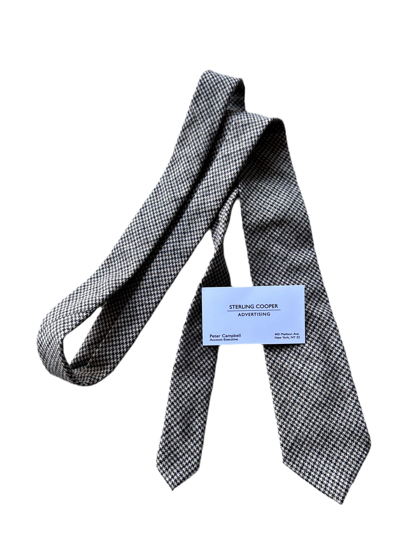 MAD MEN: Pete Campbell's Mid-Century Necktie and Sterling Cooper Business Card