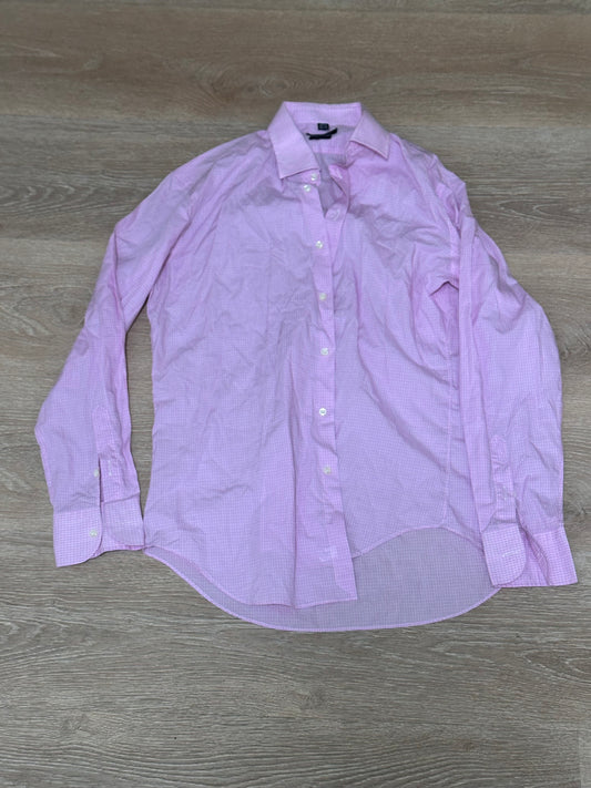 HOUSE: Dr Chase HERO Barneys NY pink plaid Button Shirt (15.5)