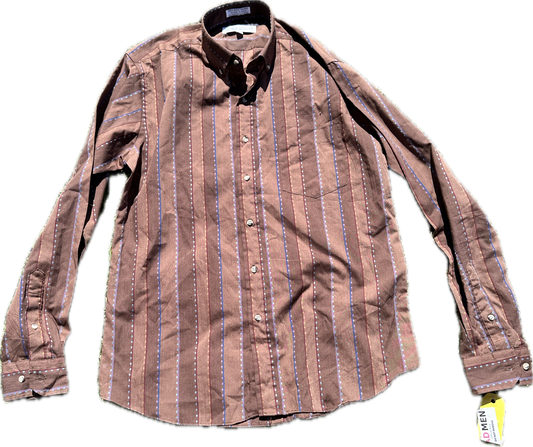 MAD MEN: Pet’s Mid-Century Brown Stripe Shirt (S/M)