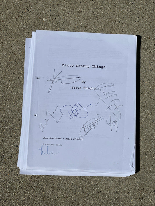 Dirty Pretty Things MOVIE: Director (Steve Knight) and Cast Signed Script from The MIRAMAX Archive